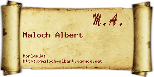 Maloch Albert névjegykártya
